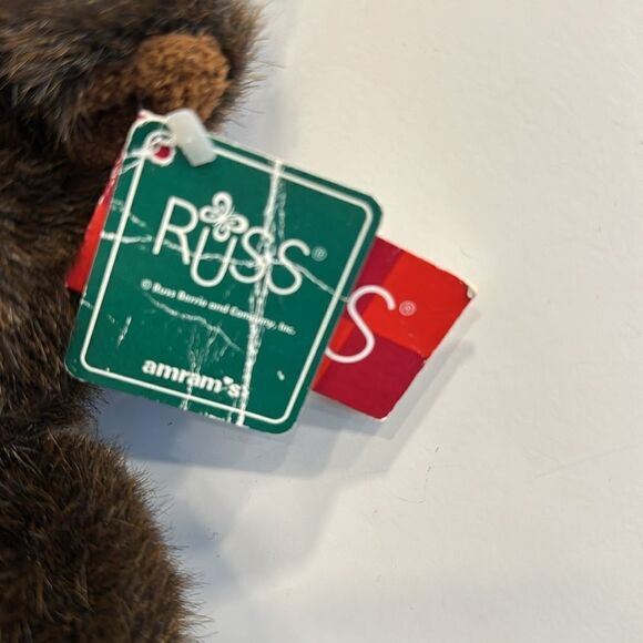 Russ Berrie Plush Teddy Bear BROOSE Moose Costume Sparkle Feet Christmas Holiday - Picture 3 of 13